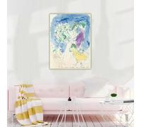 LTjiajuypd Impression sur toile de Marc Chagall « En souvenir de Bella, 1949 », peinture à l'huile sur toile, décoration murale pour la maison (50 x 70 cm)
