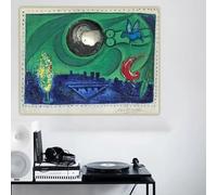 LTjiajuypd Impression sur toile de Marc Chagall, Quai de Bercy, 1954, peinture à l'huile sur toile, œuvre d'art célèbre, affiche, photo murale, décoration d'intérieur (70 x 100 cm)