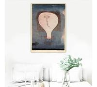 LTjiajuypd Impression sur toile « La Frayeur d'une fille » de Paul Klee, peinture à l'huile, décoration murale pour la maison, le salon (30 x 50 cm, sans cadre)