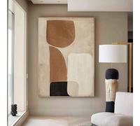 LTjiajuypd Impression sur toile marron, beige et noir, affiche, peinture murale, œuvre d'art minimaliste abstraite moderne, décoration scandinave pour la maison (70x100cm)