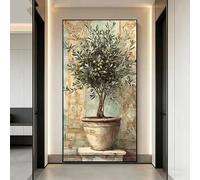 LTjiajuypd Impression sur toile, panneau mural moderne représentant un olivier à branches verticales, décoration intérieure (70 x 140 cm)