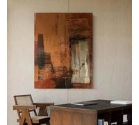 LTjiajuypd Impression sur toile, peinture à effet visuel, terracotta, impasto, abstractions, art mural moderne, art sur toile, décoration bohème du sud-ouest (70 x 110 cm/sans cadre)