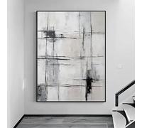 LTjiajuypd Impression sur toile, peinture à l'huile, style nordique abstrait moderne en noir et blanc, art simple, décoration murale pour salon (40 x 60 cm, sans cadre)