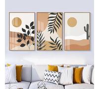 LTjiajuypd Impression sur toile représentant une plante bohème et un cactus du désert, style Ins, pour décoration de salon moderne, 50 x 75 cm, 3 pièces, sans cadre