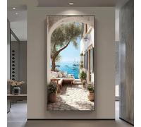 LTjiajuypd Impression sur toile représentant une vue sur la mer avec un olivier, décoration murale pour la maison (40 x 80 cm)