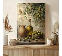 LTjiajuypd Impression sur toile, tableau de branches d'olivier, art mural aux tons modernes d'arbres pour la décoration de la maison ou du bureau (40 x 55 cm)