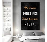 LTjiajuypd Impressions murales minimalistes « Faites-le maintenant », motivation, gym, noir, soyez plus fort que vos excuses, décoration de salon (40 x 50 cm, sans cadre)