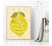 LTjiajuypd Impressions sur toile modernes « Quand la vie vous donne des citrons, faites des limonades », affiche de cuisine, art mural, images décoratives pour la maison, 30 x 45 cm, sans cadre