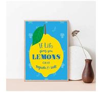 LTjiajuypd Impressions sur toile modernes « Quand la vie vous donne des citrons, faites des limonades » Affiche de cuisine, images d'art mural, décoration d'intérieur, 50 x 75 cm, sans cadre