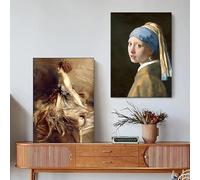 LTjiajuypd Impressions sur toile, portrait féminin rétro, affiche, jeune femme décadente (après la danse), art mural, décoration de bureau et de maison (30 x 45 cm, 2 pièces)