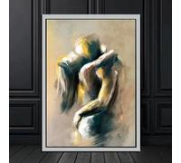 LTjiajuypd Impressions sur toile représentant un amoureux moderne, un corps nu et sexy, affiches et impressions, peintures abstraites, art mural pour décoration de salon (40 x 60 cm)