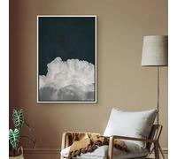 LTjiajuypd Magnifique impression sur toile représentant un nuage blanc dans le ciel, affiche décorative murale moderne et minimaliste pour le salon ou la chambre (60 x 90 cm)