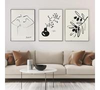 LTjiajuypd Matisse Line Body Curve Poster mural décoratif sur toile pour salon, bar, café, chambre à coucher, bureau, maison, 30 x 45 cm, 3 pièces, sans cadre