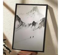 LTjiajuypd Peinture à l'encre de paysage simple, calligraphie imprimée sur toile, affiche HD, décoration murale pour couloir, chambre, maison, vacances (70x110cm/sans cadre)