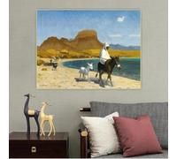 LTjiajuypd Peinture à l'huile sur toile classique de Jean Léon Gérôme « Le Golfe d'Aqaba », œuvre d'art, décoration de salon (30 x 50 cm)