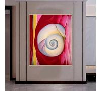LTjiajuypd Peinture à l'huile sur toile « Coquillage » de Georgia O'Keeffe, style nordique, décoration de salon (60 x 80 cm, sans cadre)