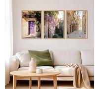 LTjiajuypd Poster fotografico moderno e minimalista di paesaggi urbani italiani, con paesaggio di Malta, verde oliva, dipinto su tela, arte murale per la decorazione della casa (30x45 cm - 3 pezzi)