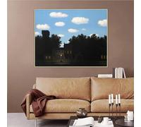 LTjiajuypd René Magritte L'Empire de la Lumière, Surréalisme Impression sur toile Art Peinture à l'huile Décoration intérieure décorative scandinave 80x100cm Sans cadre