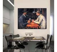LTjiajuypd Reproduction d'une célèbre œuvre de Les Joueurs de Cartes de Paul Cézanne Impressionnisme peinture figurative sur toile Impressions décoration murale 50x75cm Sans cadre