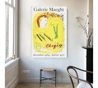 LTjiajuypd Reproduction sur toile d'une peinture de Marc Chagall, série d'affiches, impression sur toile pour la décoration murale du salon et de la chambre (60x90cm/sans cadre)