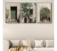 LTjiajuypd Stampe moderne, semplici tele con paesaggio urbano italiano, ulivi verdi, decorazione per soggiorno e ufficio (40x60 cm - 3 pezzi)