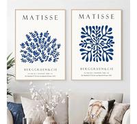 LTjiajuypd Tableau abstrait de style Matisse, lignes, corps, feuilles, léopard, toile, affiche et impression pour la décoration murale de la maison (60x90cm-2 pièces)