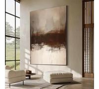 LTjiajuypd Tableau abstrait marron, style minimaliste wabi-sabi, décoration murale noire pour la maison (40 x 55 cm)