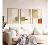 LTjiajuypd Tableau abstrait neutre, impression sur toile minimaliste moderne, triptyque contemporain pour la décoration du salon et de la chambre (40 x 60 cm - 3 pièces)