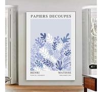 LTjiajuypd Tableau abstrait sur toile « Homme et fleur bleus » de Matisse, style nordique, 50 x 70 cm. Décoration murale moderne.