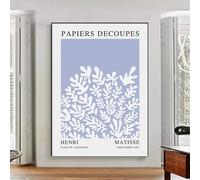 LTjiajuypd Tableau abstrait sur toile « Homme et fleur » de Matisse bleu, style nordique, 30 x 50 cm, sans cadre. Décoration murale moderne.