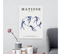 LTjiajuypd Tableau abstrait sur toile « Homme et fleur » de Matisse bleu, style nordique, 50 x 70 cm, sans cadre. Décoration murale moderne.