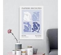 LTjiajuypd Tableau abstrait sur toile représentant un homme et une fleur, de style Matisse bleu (40 x 60 cm). Affiches et impressions nordiques modernes. Décoration murale.