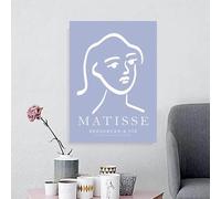 LTjiajuypd Tableau abstrait sur toile représentant un homme et une fleur, de style Matisse bleu (40 x 60 cm). Affiches et impressions nordiques modernes. Décoration murale.