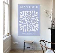 LTjiajuypd Tableau abstrait sur toile représentant un homme et une fleur, de style Matisse bleu (70 x 100 cm). Affiches et impressions nordiques modernes. Décoration murale.