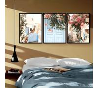 LTjiajuypd Tableau imprimé sur toile, art décoratif abstrait élégant de style nordique pour la décoration murale de la chambre, du bureau ou de la maison (60x80cm-3 pièces)