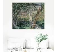 LTjiajuypd Tableau imprimé sur toile « Le Jardin de Monet à Veteuil » de Claude Monet, reproduction d'une peinture à l'huile, décoration murale intérieure (60 x 80 cm)