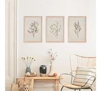 LTjiajuypd Tableau imprimé sur toile, style vintage, plante, décoration murale de ferme, art floral champêtre français pour chambre d'enfant ou salon (30x40cm-3 pièces)