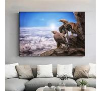 LTjiajuypd Tableau moderne Aigle, style scandinave, sur toile, affiche d'oiseaux pour la décoration du salon (60 x 90 cm, sans cadre)