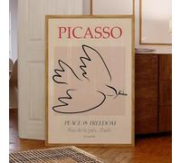 LTjiajuypd Tableau moderne de Picasso, oiseau de la paix, symbole de paix et de liberté, imprimé sur toile, affiche pour la décoration intérieure (40 x 55 cm, sans cadre)