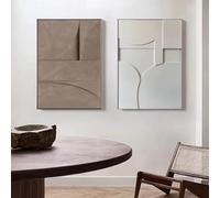 LTjiajuypd Tableau sur toile à effet nordique géométrique, art mural abstrait minimaliste, affiche imprimée pour le salon (60x80cm-2 pièces)