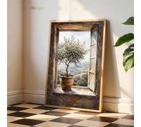 LTjiajuypd Tableau sur toile de style rustique représentant des oliviers, idéal pour décorer salons, chambres et bureaux (50 x 70 cm/sans cadre)
