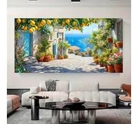 LTjiajuypd Tableau sur toile représentant une scène de rue avec un citronnier, affiche imprimée pour la décoration intérieure (60 x 120 cm)