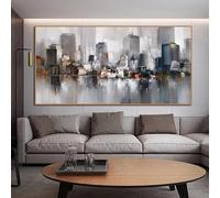 LTjiajuypd Tableaux sur toile, impressions, peintures, affiches abstraites de paysage urbain et de bâtiments, décoration murale pour la maison (60 x 120 cm)