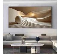 LTjiajuypd Toile moderne abstraite couleur sable neutre, grand format, idéale pour le salon, la chambre, le bureau ou la décoration intérieure d'une maison de style désertique (70 x 140 cm).