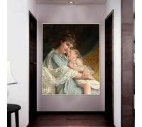 LTjiajuypd Une tendre étreinte par Hugues Merle Impressions sur toile Peinture à l'huile Photo Affiche Art mural Décoration Maison Salon Décoration (60x80cm)