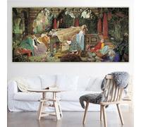 LTjiajuypd Viktor Vasnetsov « La Princesse endormie » Impression sur toile, peinture à l'huile, œuvre d'art vintage, décoration murale pour la maison (30 x 60 cm)