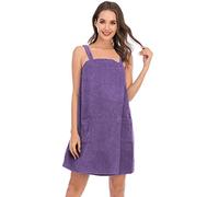 LTLCLZ Paréo de sauna pour femme avec poche - Taille S - XXL - Avec élastique - Serviette de sauna - Longueur genoux, Mauve clair, XXL