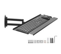 LTLWSH Wall Mount Keyboard Arm Plateau Articulé pour Clavier/Souris Rotatif Ajustable Murale Portable Clavier Support,60x22cm/23.6x8.66in