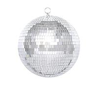LTMG Boule Miroir à Facettes Disco Argent 20cm avec crochet de suspension - Décoration Scintillante de Grande Taille pour Fêtes et Événements
