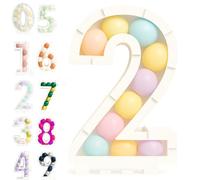 LTMG Chiffre géant 2 - Structure à ballons 74 cm - Mosaic Balloon Number 2 - Cadre décoratif pour anniversaire - Support ballons facile à monter - Déco fête élégante et réutilisable